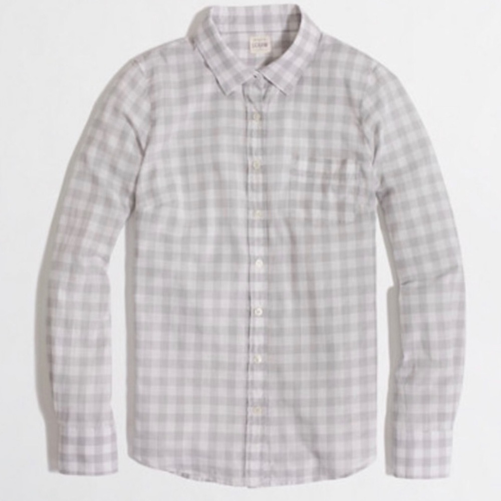 J.Crew The Perfect Shirt Classic In Gray a…
